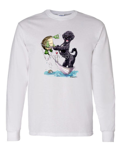 Portuguese Water Dog - Catching Turtle - Caricature - Long Sleeve T-Shirt