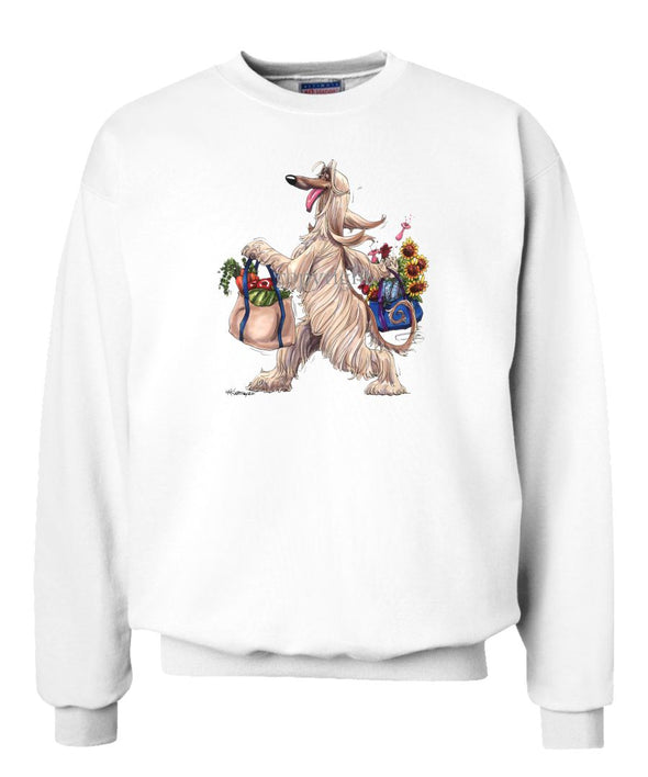 Afghan Hound - Walking With Produce - Mike's Faves - Sweatshirt