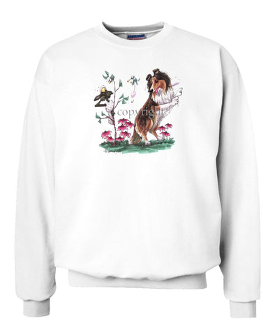 Shetland Sheepdog - Sheep Behind Tree - Caricature - Sweatshirt