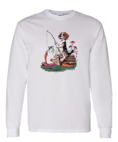 Beagle - Fishing With Carrot - Caricature - Long Sleeve T-Shirt