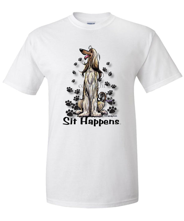 Afghan Hound - Sit Happens - T-Shirt
