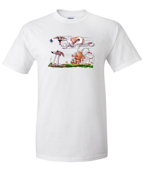 Whippet - Running Over Rabbit - Caricature - T-Shirt