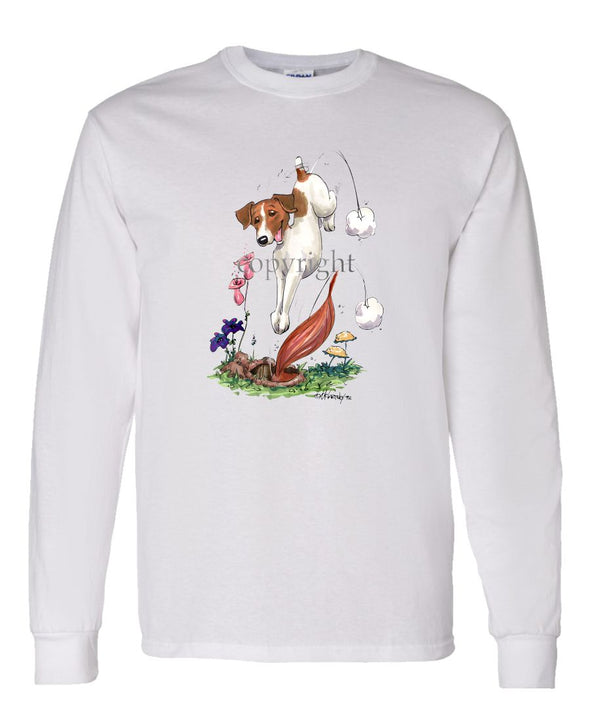 Parson Russell Terrier - Diving After Fox - Caricature - Long Sleeve T-Shirt