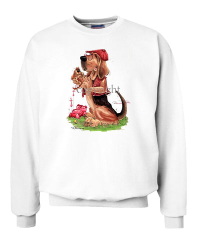 Bloodhound - With-puppy - Caricature - Sweatshirt