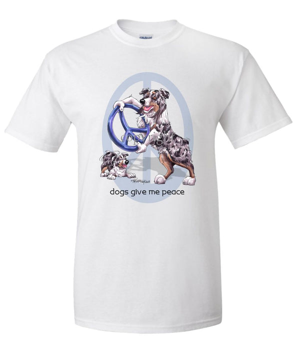Australian Shepherd  Blue Merle - Peace Dogs - T-Shirt