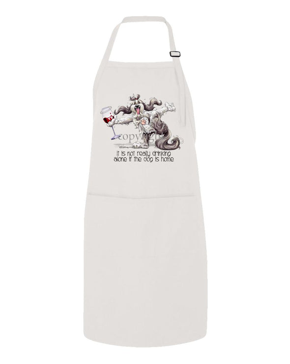 Bearded Collie - It's Drinking Alone 2 - Apron