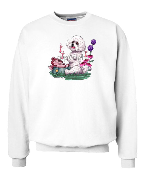 Bichon Frise - Toy Bear In Dish - Caricature - Sweatshirt