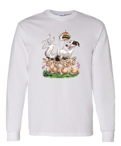 Greyhound - Cheesburger - Caricature - Long Sleeve T-Shirt