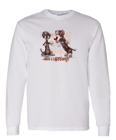 Dachshund  Wirehaired - Who's A Happy Dog - Long Sleeve T-Shirt