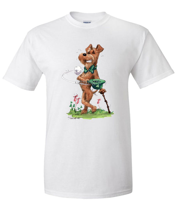 Irish Terrier - Tipping Hat - Caricature - T-Shirt