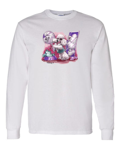 Poodle  Toy White - Mirror - Caricature - Long Sleeve T-Shirt
