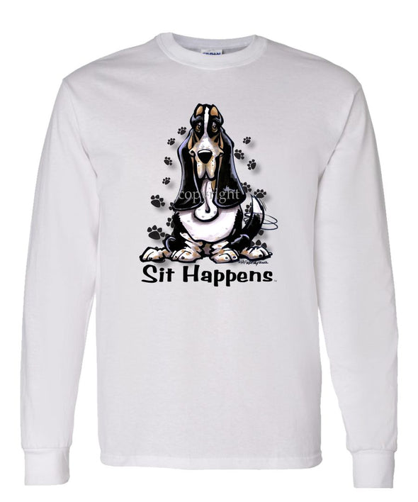Basset Hound - Sit Happens - Long Sleeve T-Shirt