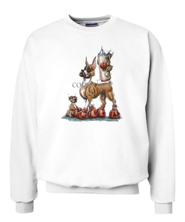 Boxer - Puppies With Boxing Bag - Caricature - Sweatshirt