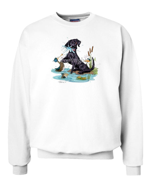 Labrador Retriever  Black - Duck Squirting - Caricature - Sweatshirt
