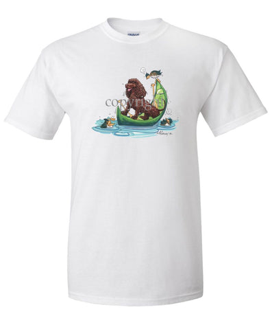 American Water Spaniel - Canoe - Caricature - T-Shirt