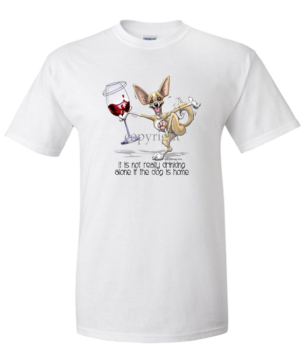 Chihuahua  Smooth - It's Drinking Alone 2 - T-Shirt