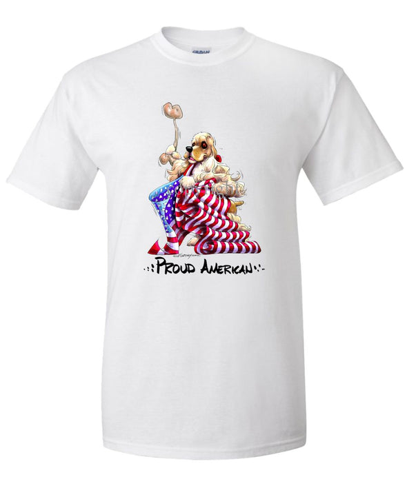 Cocker Spaniel - Proud American - T-Shirt