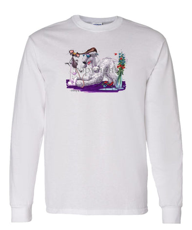 Bedlington Terrier - Puppy Pose With Mouse - Caricature - Long Sleeve T-Shirt