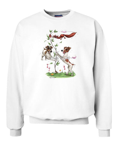 Jack Russell Terrier - Group Spinning Fox In Tree - Caricature - Sweatshirt