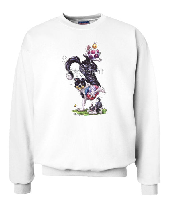 Border Collie - Hand Stand With Toys - Caricature - Sweatshirt