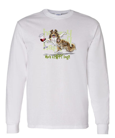 Shetland Sheepdog - 2 - Who's A Happy Dog - Long Sleeve T-Shirt