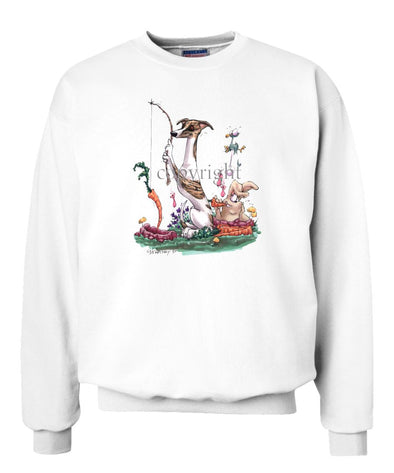 Whippet - Fishing With Carrot - Caricature - Sweatshirt