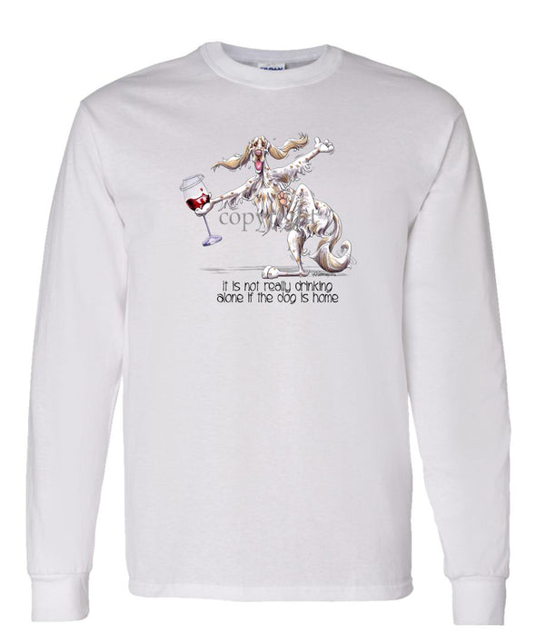 English Setter - It's Drinking Alone 2 - Long Sleeve T-Shirt