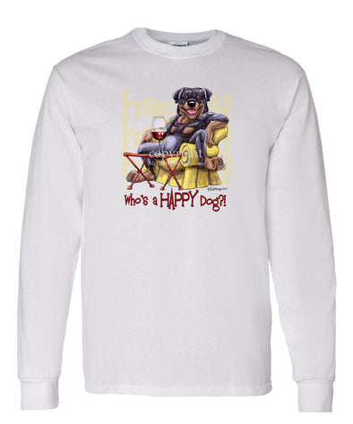 Rottweiler - 2 - Who's A Happy Dog - Long Sleeve T-Shirt