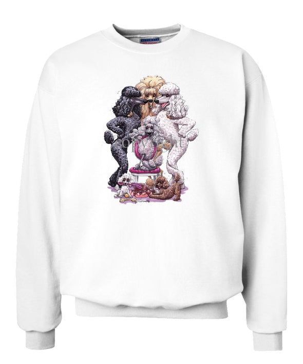 Poodle - Group Standing Around Chair - Caricature - Sweatshirt