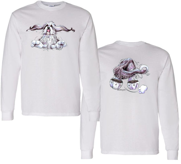 Bearded Collie - Coming and Going - Long Sleeve T-Shirt (Double Sided)