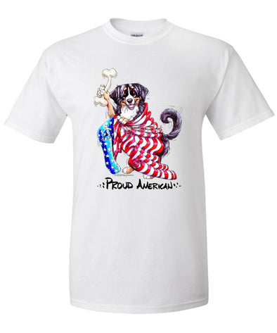 Bernese Mountain Dog - Proud American - T-Shirt