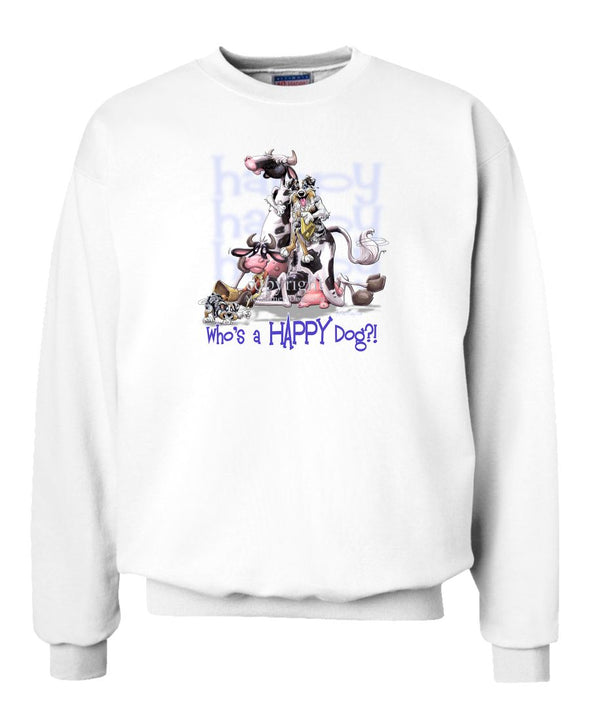 Australian Shepherd  Blue Merle - Who's A Happy Dog - Sweatshirt