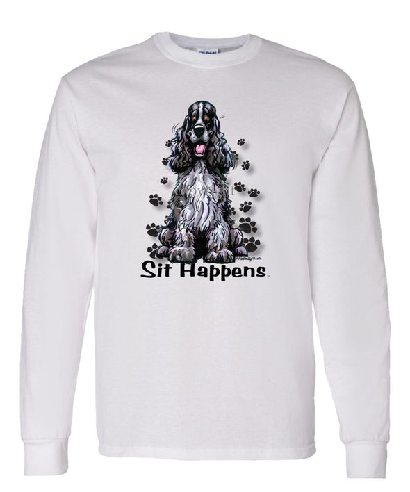 English Cocker Spaniel - Sit Happens - Long Sleeve T-Shirt
