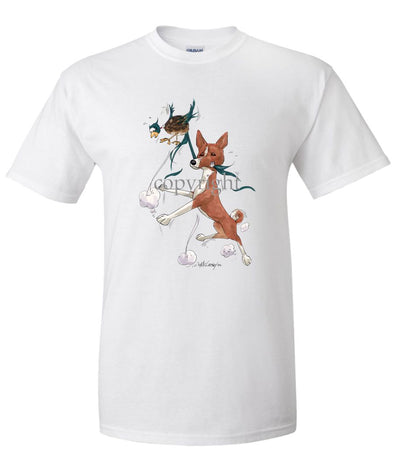 Basenji - Pheasant Tail Feathers - Caricature - T-Shirt