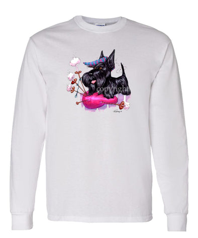 Scottish Terrier - Bagpipe - Caricature - Long Sleeve T-Shirt