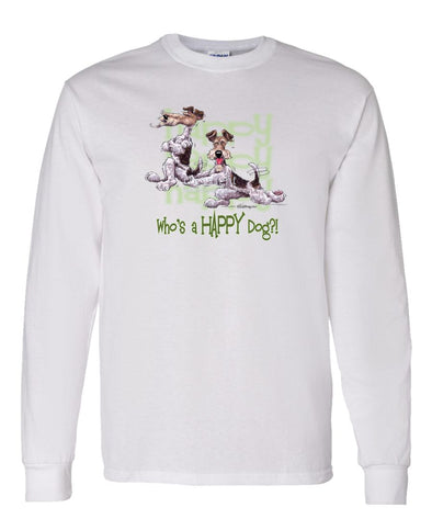 Wire Fox Terrier - Who's A Happy Dog - Long Sleeve T-Shirt