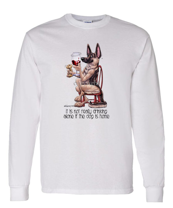 German Shepherd - It's Not Drinking Alone - Long Sleeve T-Shirt