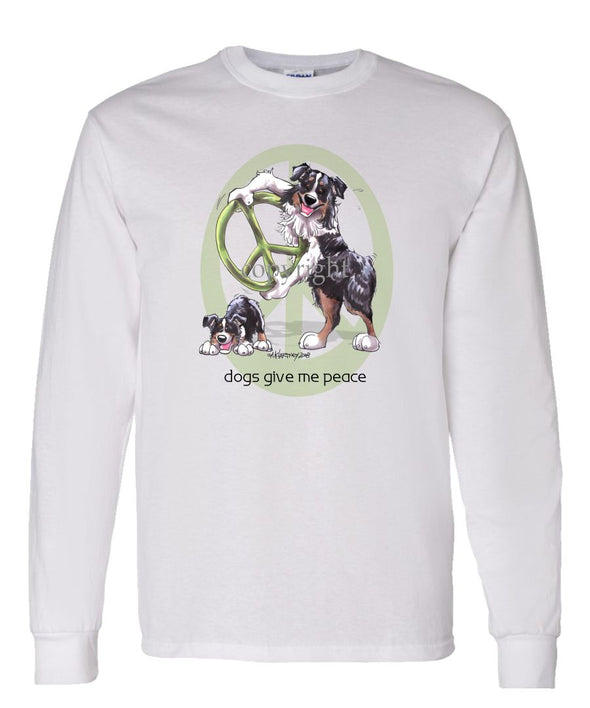 Australian Shepherd  Black Tri - Peace Dogs - Long Sleeve T-Shirt