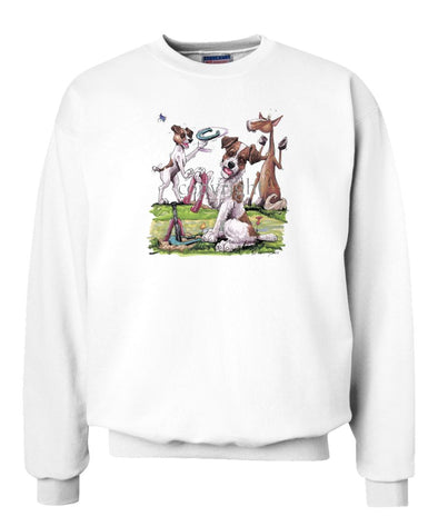 Parson Russell Terrier - Group Playing Horseshoes - Caricature - Sweatshirt