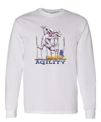 Poodle  White - Agility Weave II - Long Sleeve T-Shirt