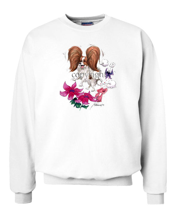 Papillon - Flying Over Flowers - Caricature - Sweatshirt