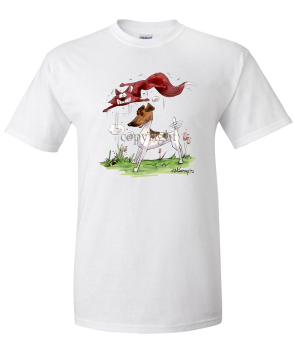 Smooth Fox Terrier - With Fox - Caricature - T-Shirt