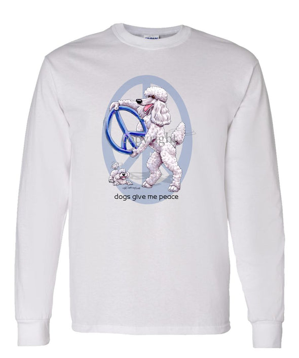 Poodle  White - Peace Dogs - Long Sleeve T-Shirt