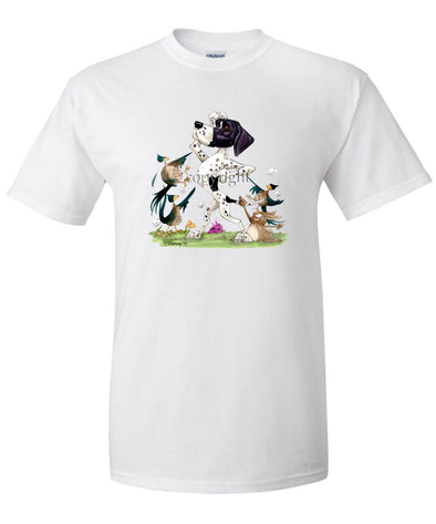 Pointer - Pheasants Pointing - Caricature - T-Shirt