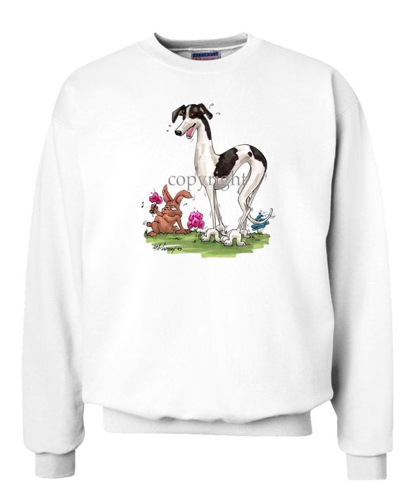 Greyhound - Sneeking Up On Rabbit - Caricature - Sweatshirt