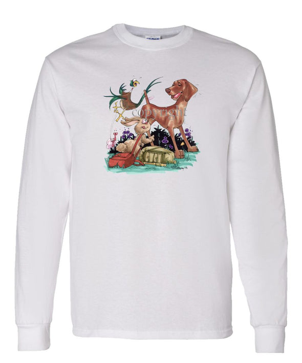 Vizsla - Travel - Caricature - Long Sleeve T-Shirt