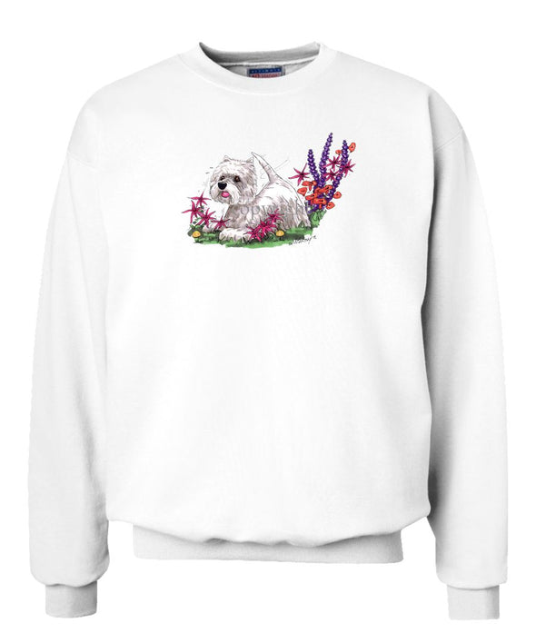 West Highland Terrier - Flowers - Caricature - Sweatshirt