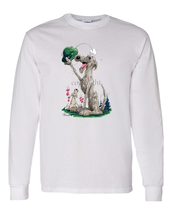 Irish Wolfhound - Tipping Hat - Caricature - Long Sleeve T-Shirt
