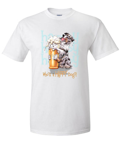 Australian Shepherd  Blue Merle - 2 - Who's A Happy Dog - T-Shirt