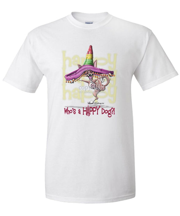 Chihuahua  Smooth - Who's A Happy Dog - T-Shirt
